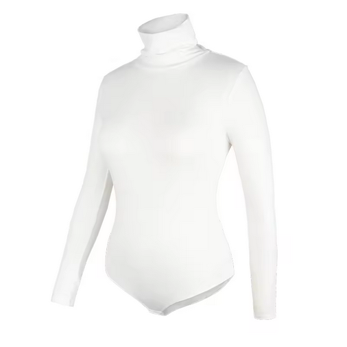 Women's Turtleneck Long Sleeve Bodysuits Fall Fashion Basic Layering Jumpsuit Slim Fit Soft Thermal Underwear Tops