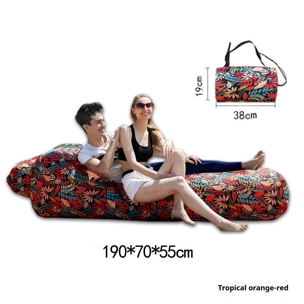 Outdoor inflatable sofa amphibious camping single portable air cushion camping music solar mattress Office lunch break （Maximum load: 200 kg）