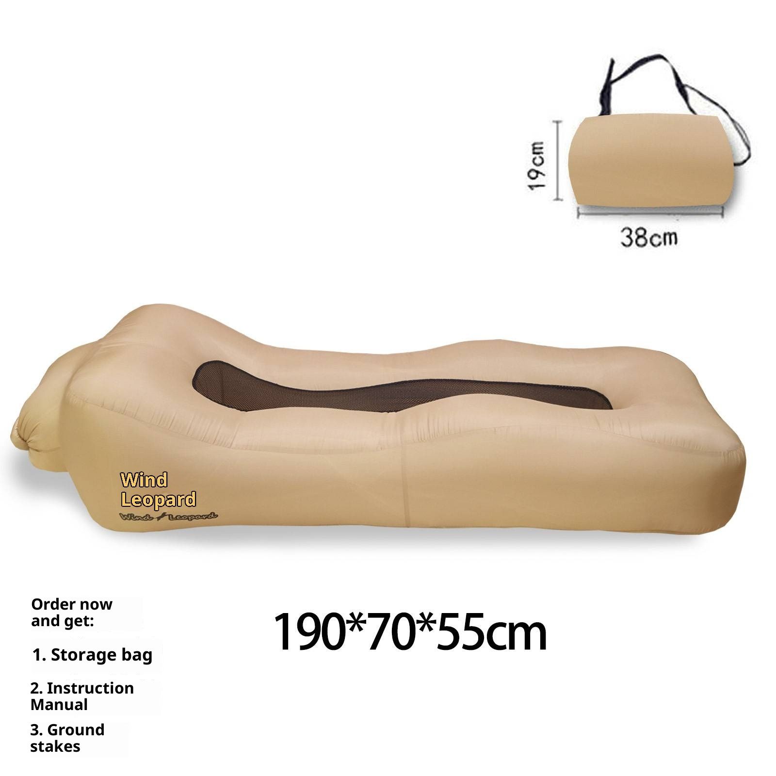 Outdoor inflatable sofa amphibious camping single portable air cushion camping music solar mattress Office lunch break （Maximum load: 200 kg）