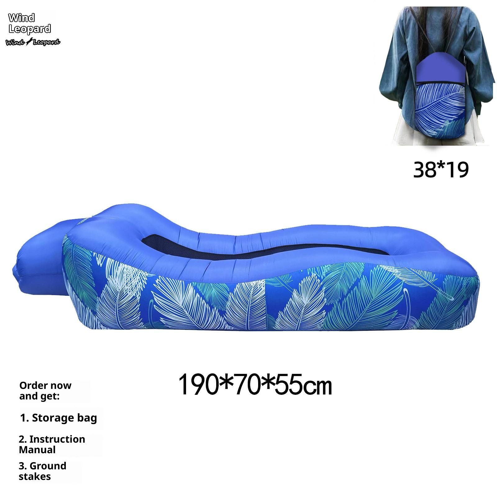 Outdoor inflatable sofa amphibious camping single portable air cushion camping music solar mattress Office lunch break （Maximum load: 200 kg）