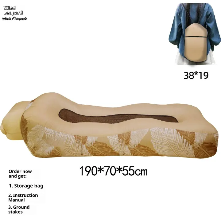 Outdoor inflatable sofa amphibious camping single portable air cushion camping music solar mattress Office lunch break （Maximum load: 200 kg）