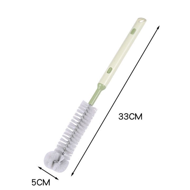 Multi-functional retractable and bendable cup brush, long-handled hard bristle cleaning brush, suitable for cleaning baby bottles, soybean milk machines, blenders, and other kitchen items (set of 3)