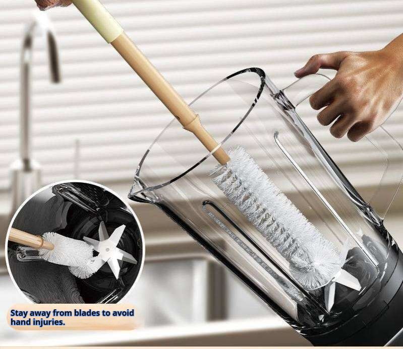 Multi-functional retractable and bendable cup brush, long-handled hard bristle cleaning brush, suitable for cleaning baby bottles, soybean milk machines, blenders, and other kitchen items (set of 3)