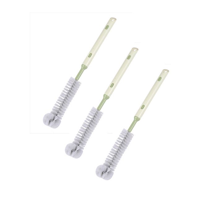 Multi-functional retractable and bendable cup brush, long-handled hard bristle cleaning brush, suitable for cleaning baby bottles, soybean milk machines, blenders, and other kitchen items (set of 3)