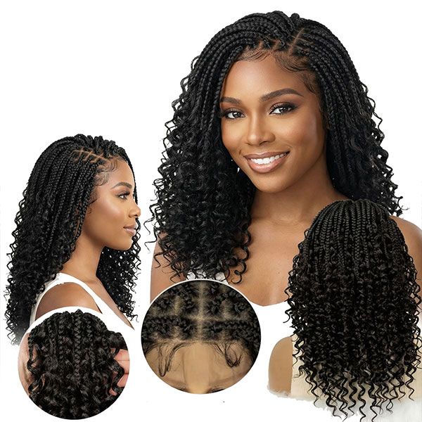 22inch Chestnut Brown Micro Twist Color Mix Wig with Curly Hair 360 HD Lace Closure Glueless Natural Look Braiding Lace Wig for Women