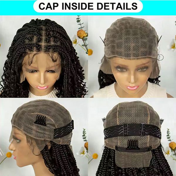 22inch Chestnut Brown Micro Twist Color Mix Wig with Curly Hair 360 HD Lace Closure Glueless Natural Look Braiding Lace Wig for Women