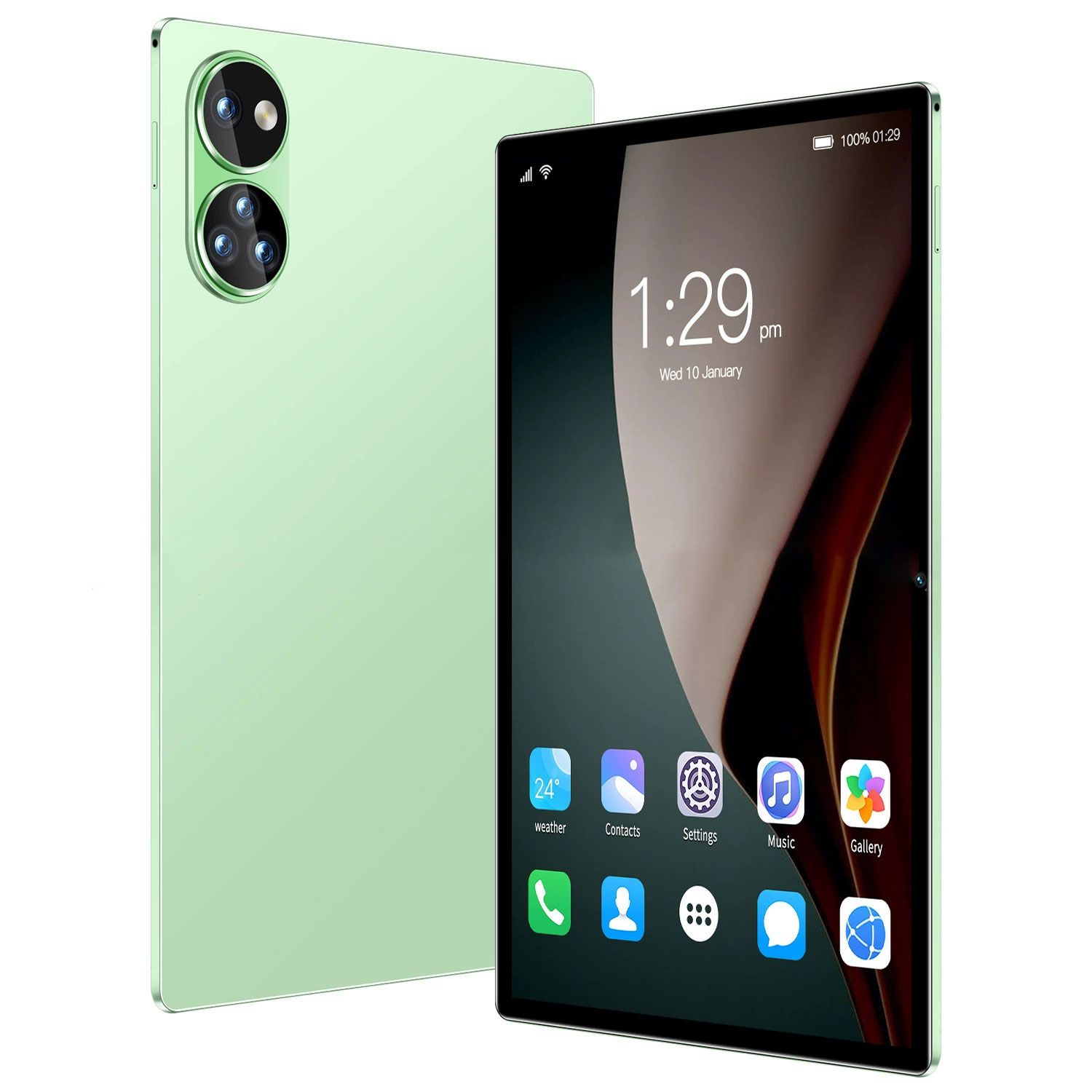 Brand New ZPL-Adults Tablets,dual SIM card  MicroSD 10.1 Inch Android 13 Sim 6GB+128GB 24MP-48MP 8000mAh "6797" A-GPS (Green)