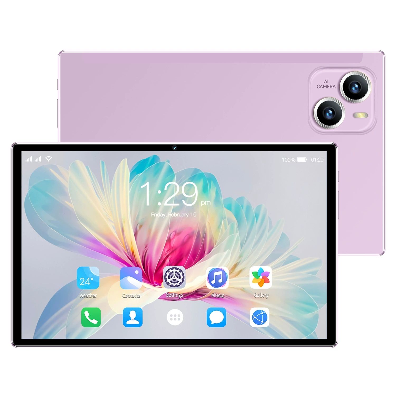 ZPL-Adults Tablets,dual SIM card slot 10.1 Inch Android 13 Sim 6GB+128GB Keyboard Mouse Tablet Case(Purple)