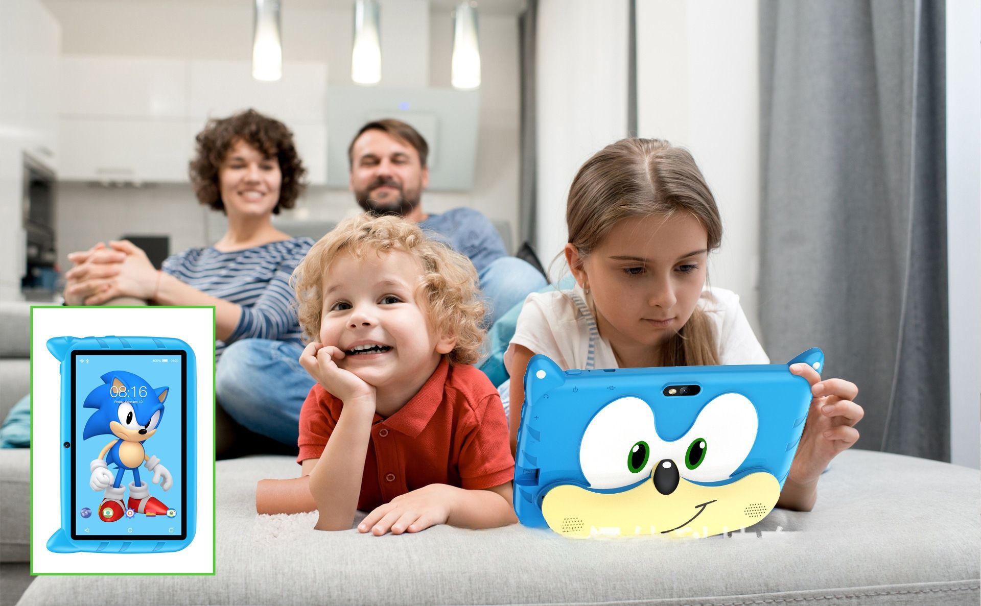 Brand New ZPL-Kids Tablet Android 7 4GB+64GB   7.0 inches  4000mAh  ARM+DSP(Blue)