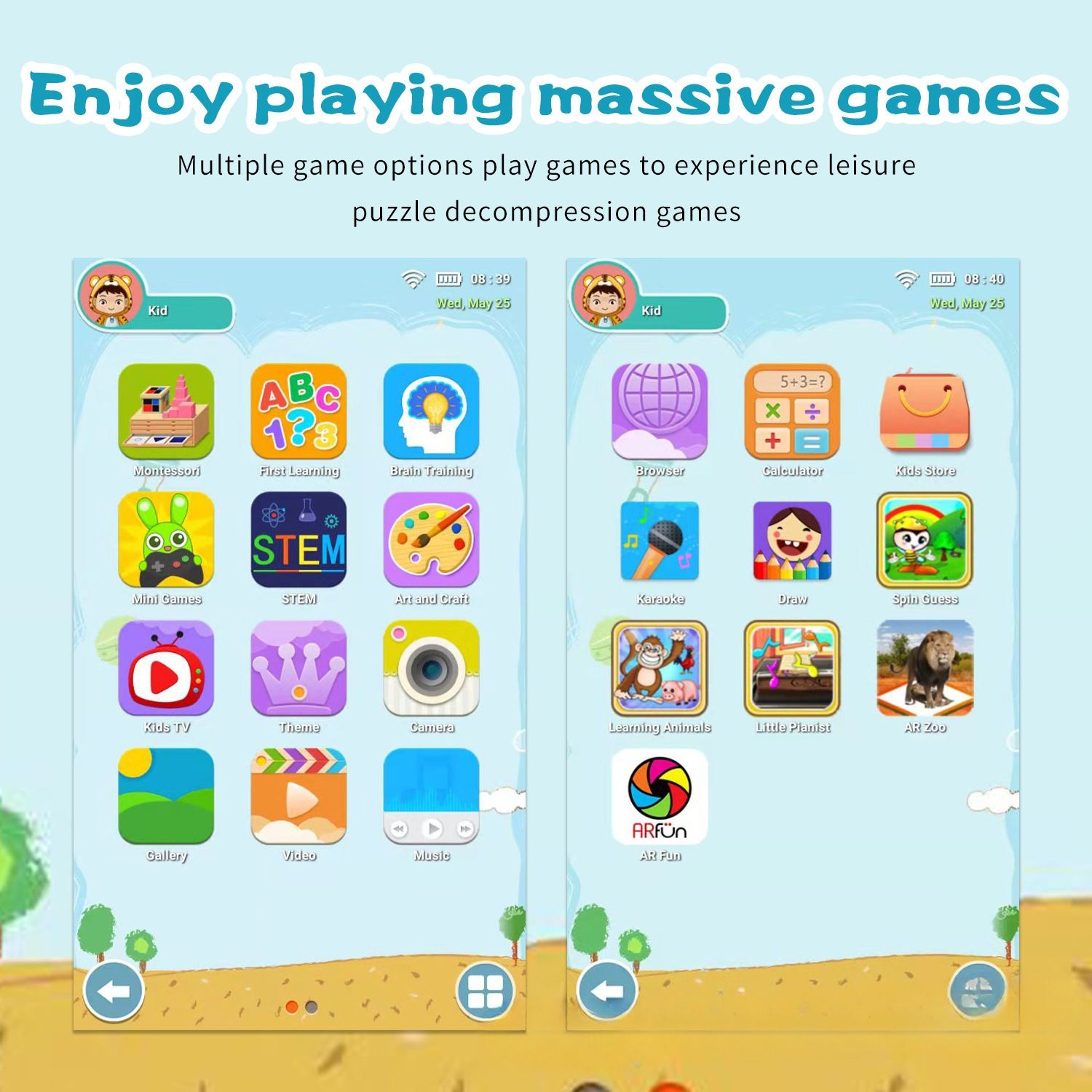 Brand New ZPL-Kids Tablet Android 7 4GB+64GB   7.0 inches  4000mAh  ARM+DSP(Blue)