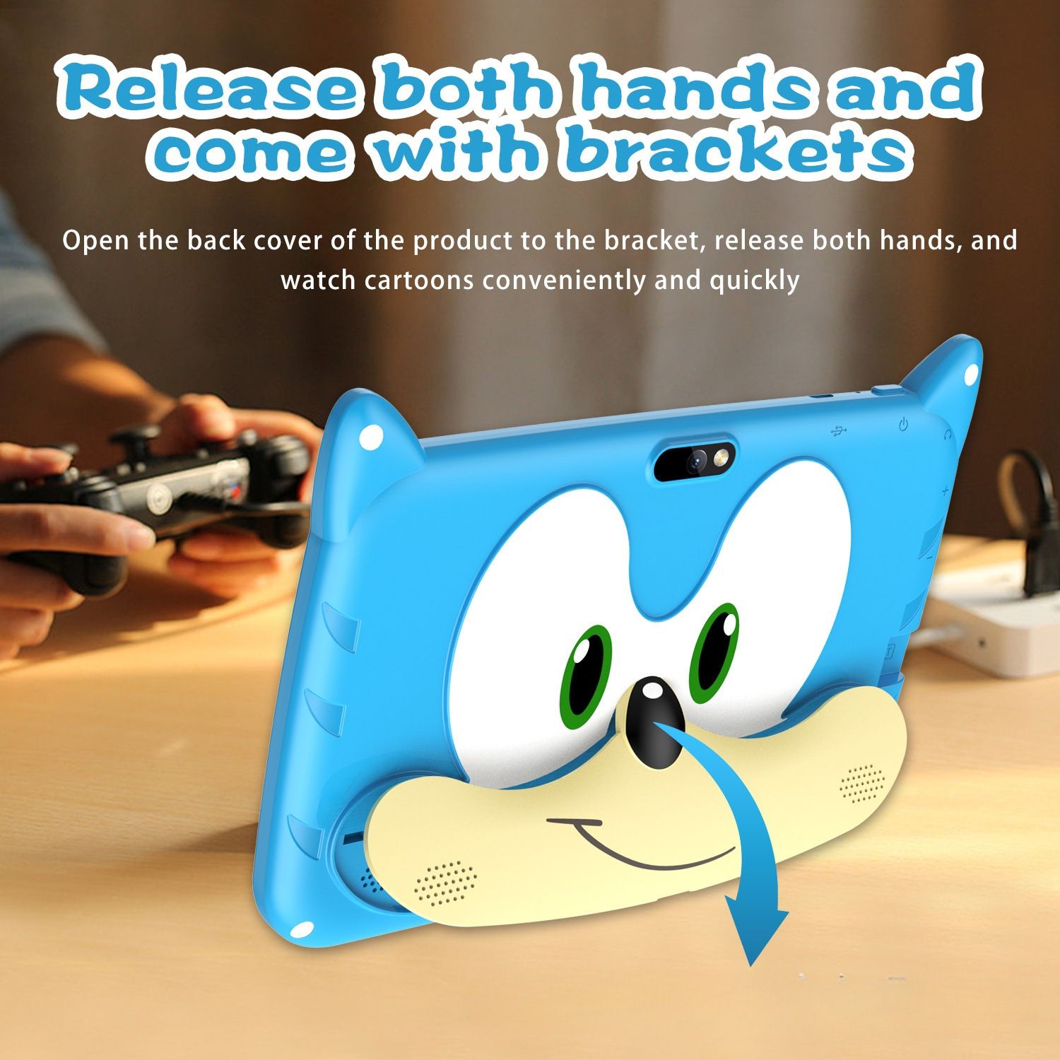 Brand New ZPL-Kids Tablet Android 7 4GB+64GB   7.0 inches  4000mAh  ARM+DSP(Blue)