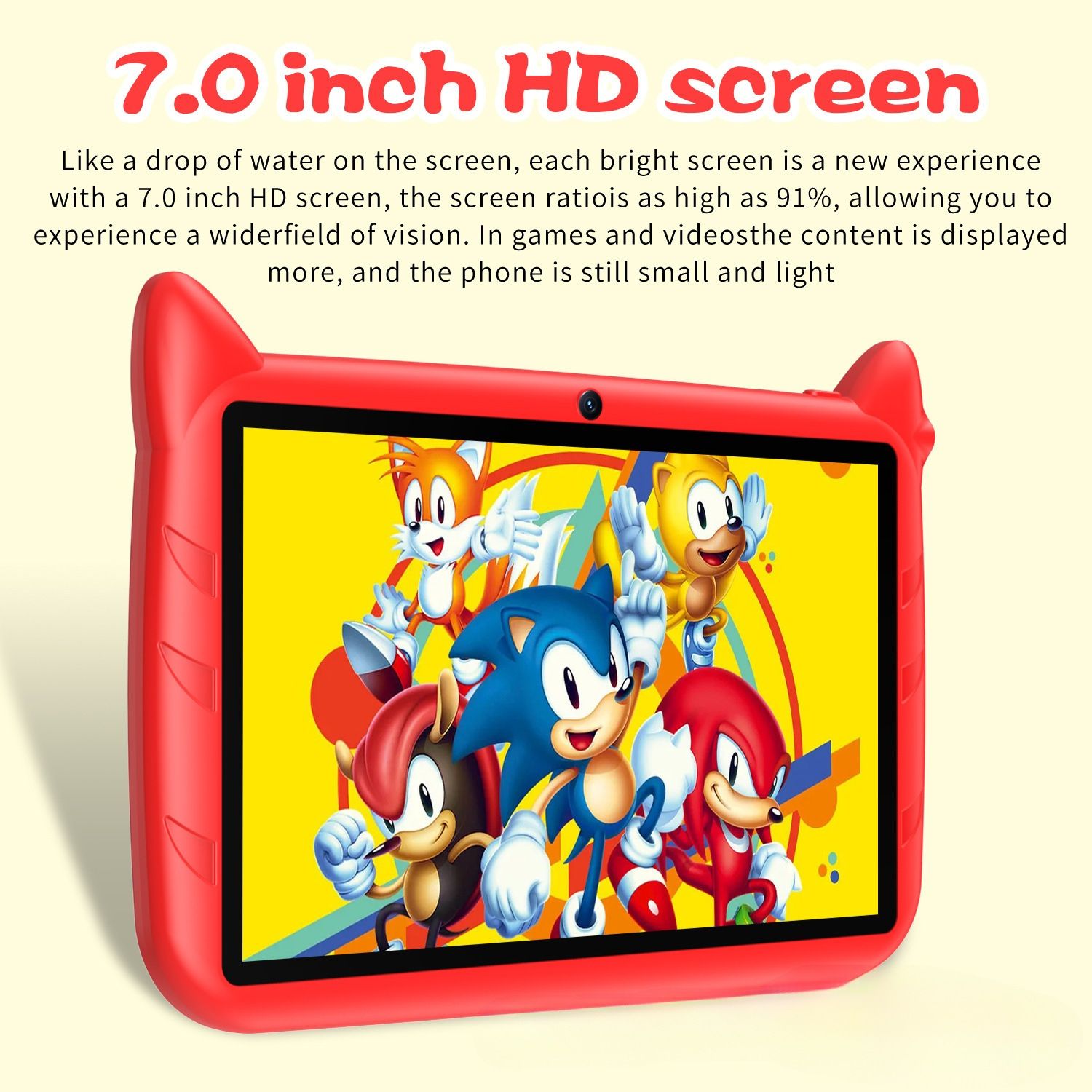 Brand New ZPL-Kids Tablet Android 7 4GB+64GB   7.0 inches  4000mAh  ARM+DSP  (Red)