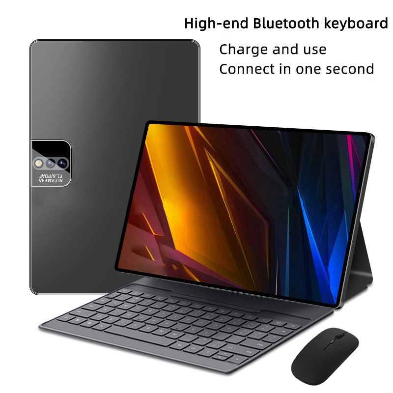 ZPL-Adult Tablet,dual SIM card slot 10.1-inch Android 14 120HZ High Refresh Rate 12GB+512GB Keyboard & Mouse Tablet Case (Black)