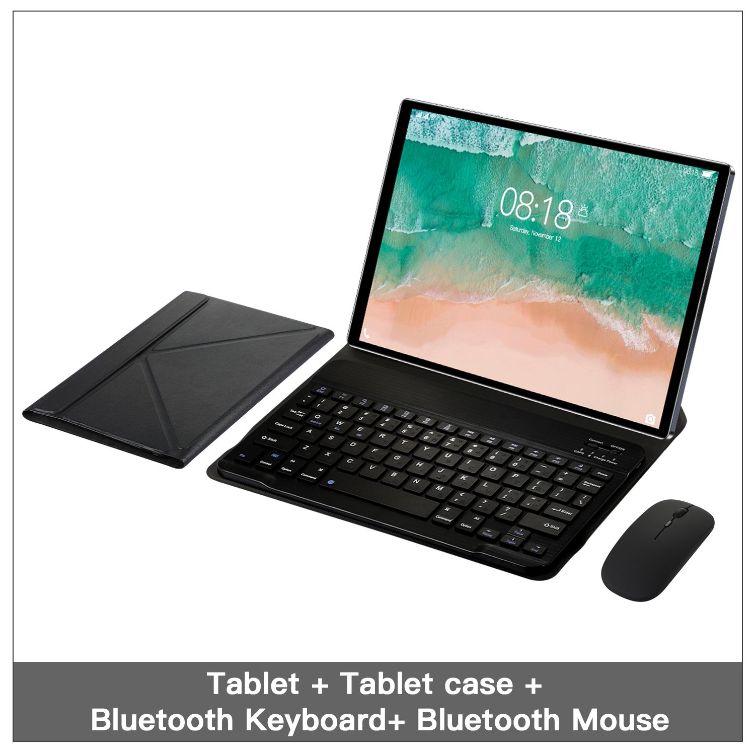 ZPL-Adults Tablets,dual SIM card slot 10.1 Inch Android 13 Sim 8GB+256GB Keyboard Mouse Tablet Case(Blue)