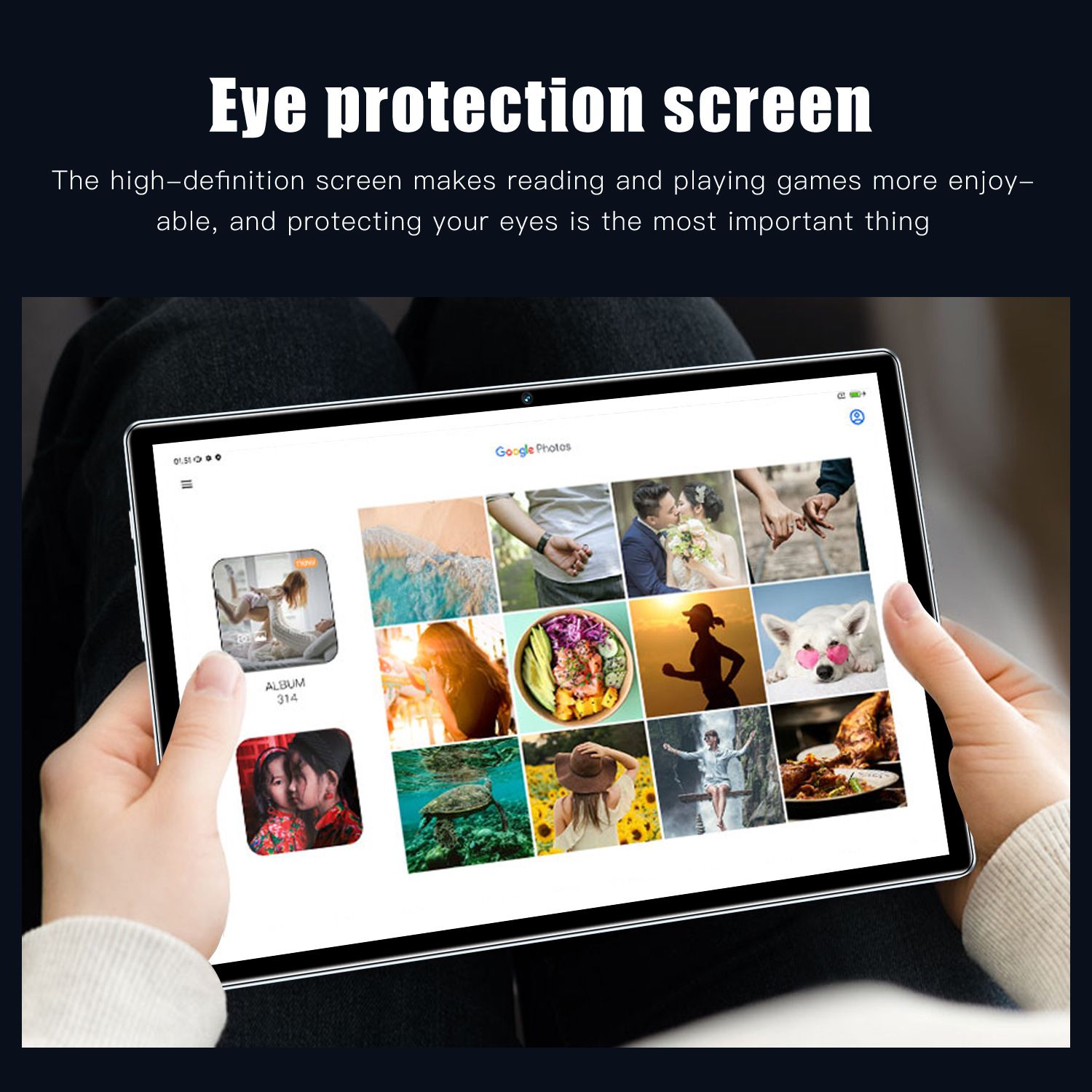 ZPL-Adults Tablets,dual SIM card slot 10.1 Inch Android 13 Sim 8GB+256GB Keyboard Mouse Tablet Case(Blue)