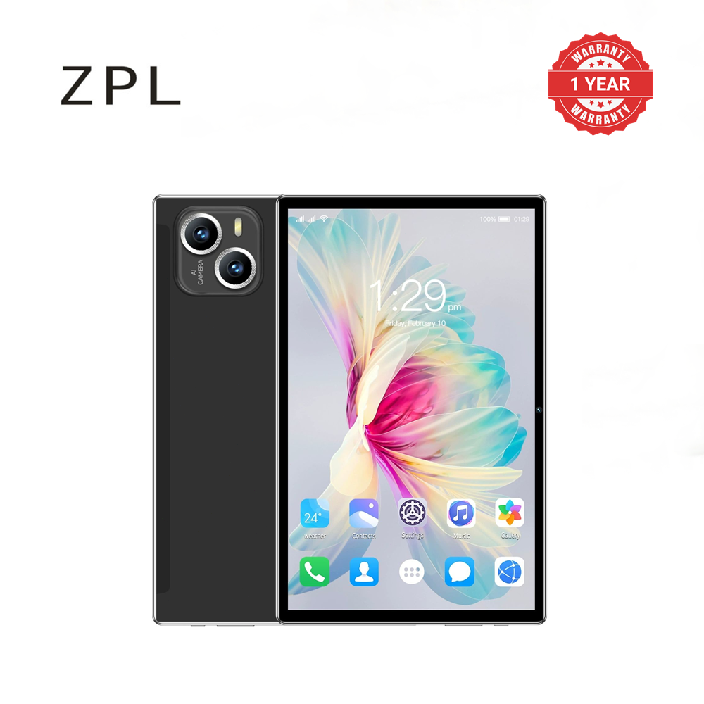 Brand New ZPL-Adults Tablets,dual SIM card slot 10.1 Inch Android 13 Sim 6GB+128GB 24MP-48MP 8000mAh MTK"6979"(Black) Black