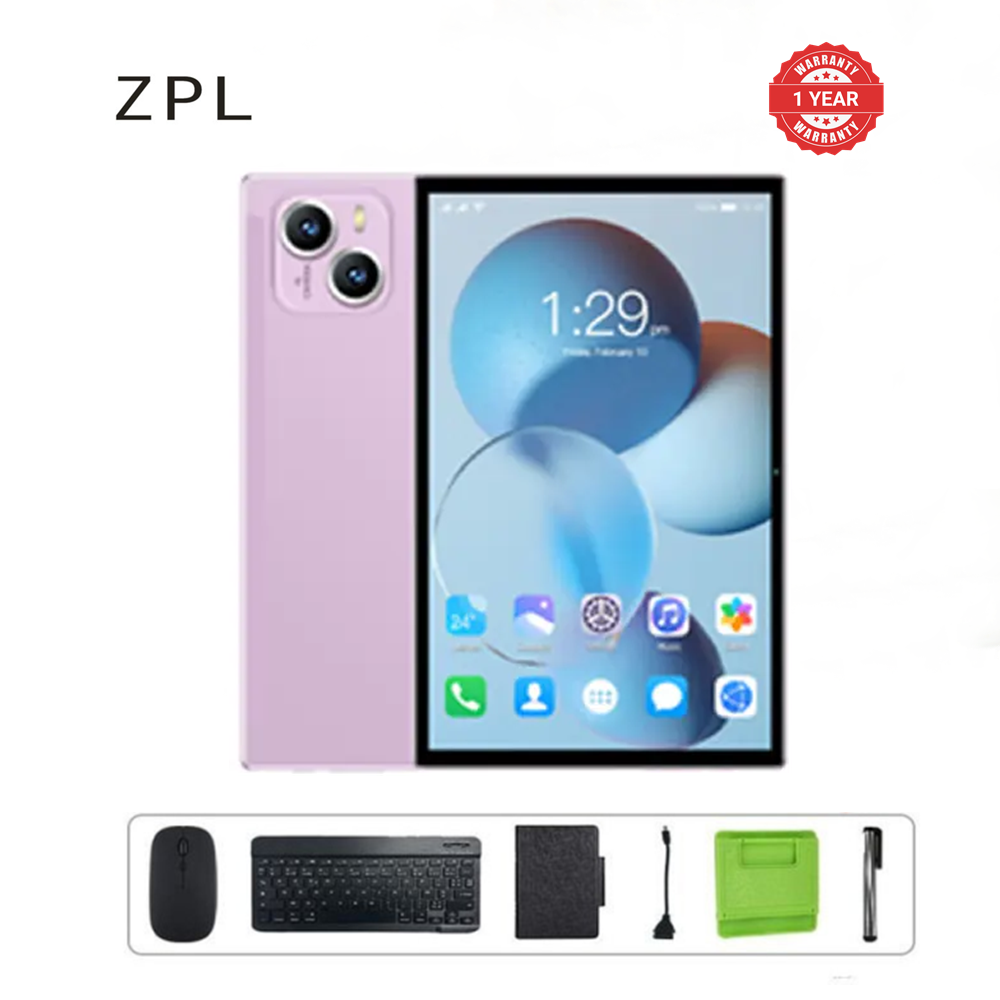Brand New ZPL-Adults Tablets,dual SIM card slot 10.1 Inch Android 13 Sim 6GB+128GB 8MP-13MP 8000mAh MTK"6979"  Keyboard & Mouse, Leather Case Accessories(Purple)