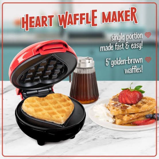 *LIMITED OFFER** 5 inch Mini Waffle Maker (heart shaped)