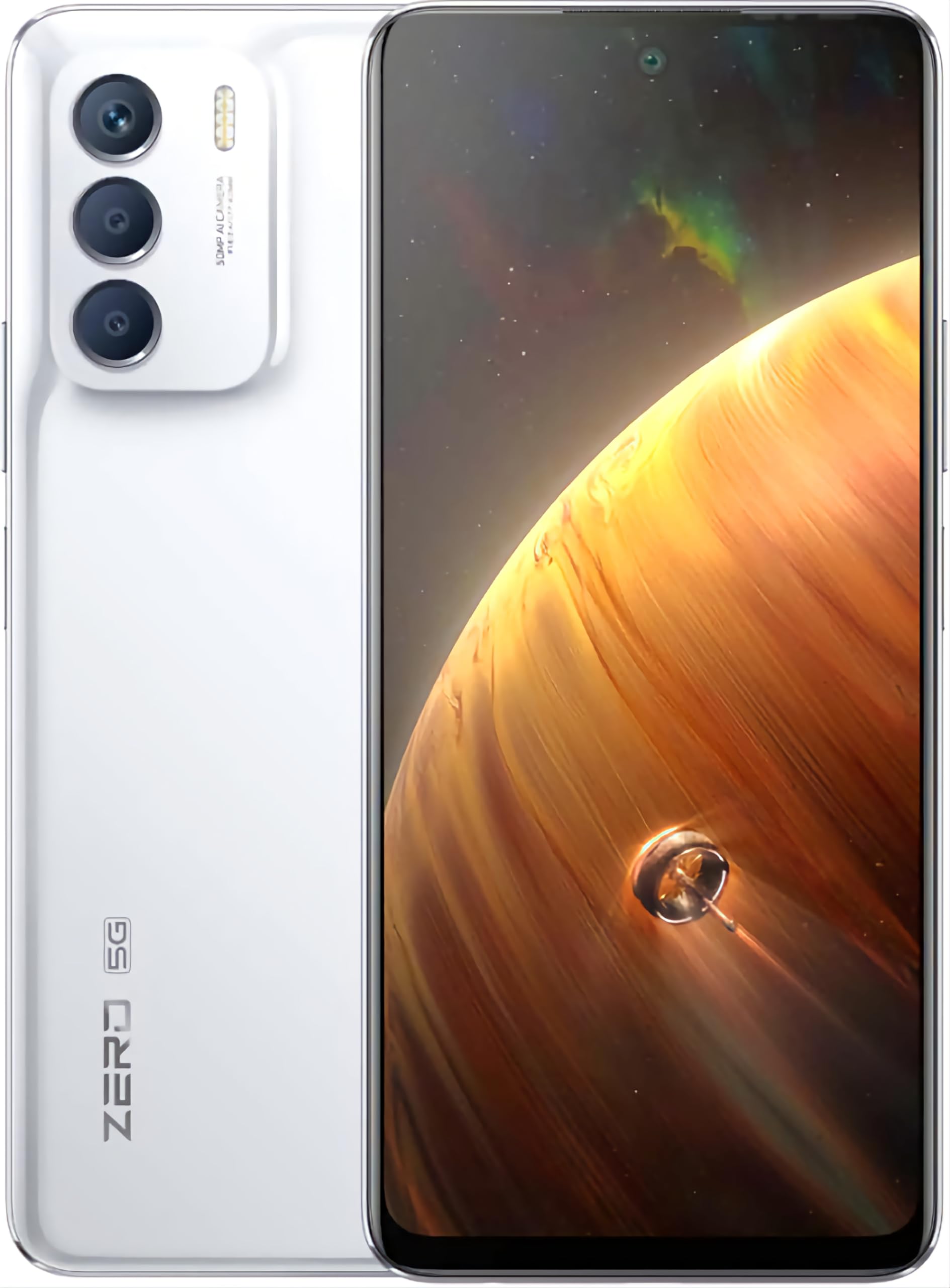 Refurbished Infinix Zero 5G 2023 White 8GB RAM + 256 GB ROM 6.78" 5000mAh 50MP+16MP Camera (Dual SIM) Android Smartphones/ Mobile Phones