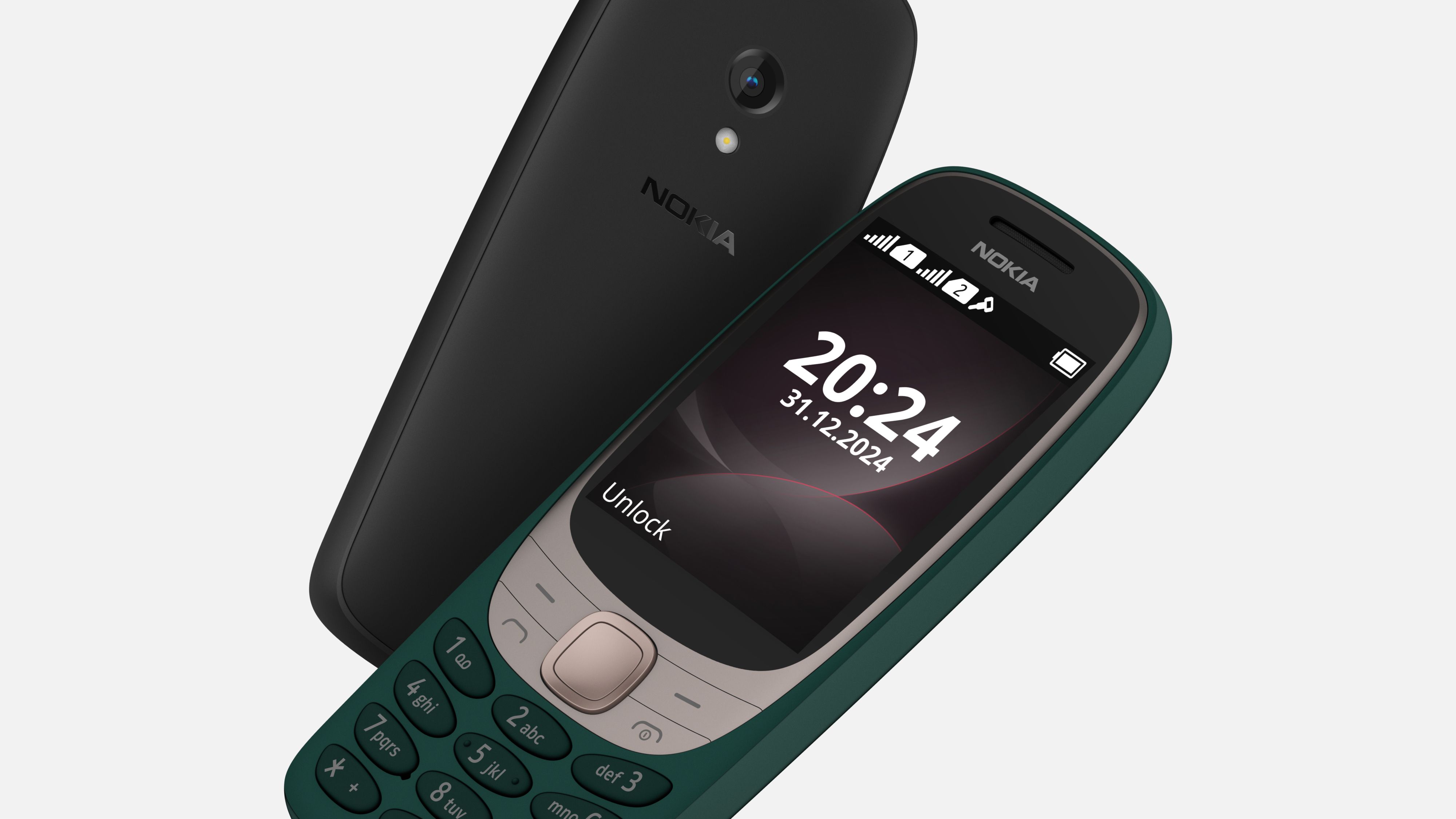 New Nokia 6310 (2024) ,2.8 Inches, 8MB+16MB,Dual Sim, Torch, Camera, FM Radio, MP3 Player - Green