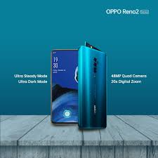 Refurbished Oppo Reno 2 Smart phone 8GB+128GB Fingerprint & Face Recognition Unlock 6.5 inch 2G/3G/4G, LTE Dual SIM 4000MAH 48MP Ultra HD Camera Blue