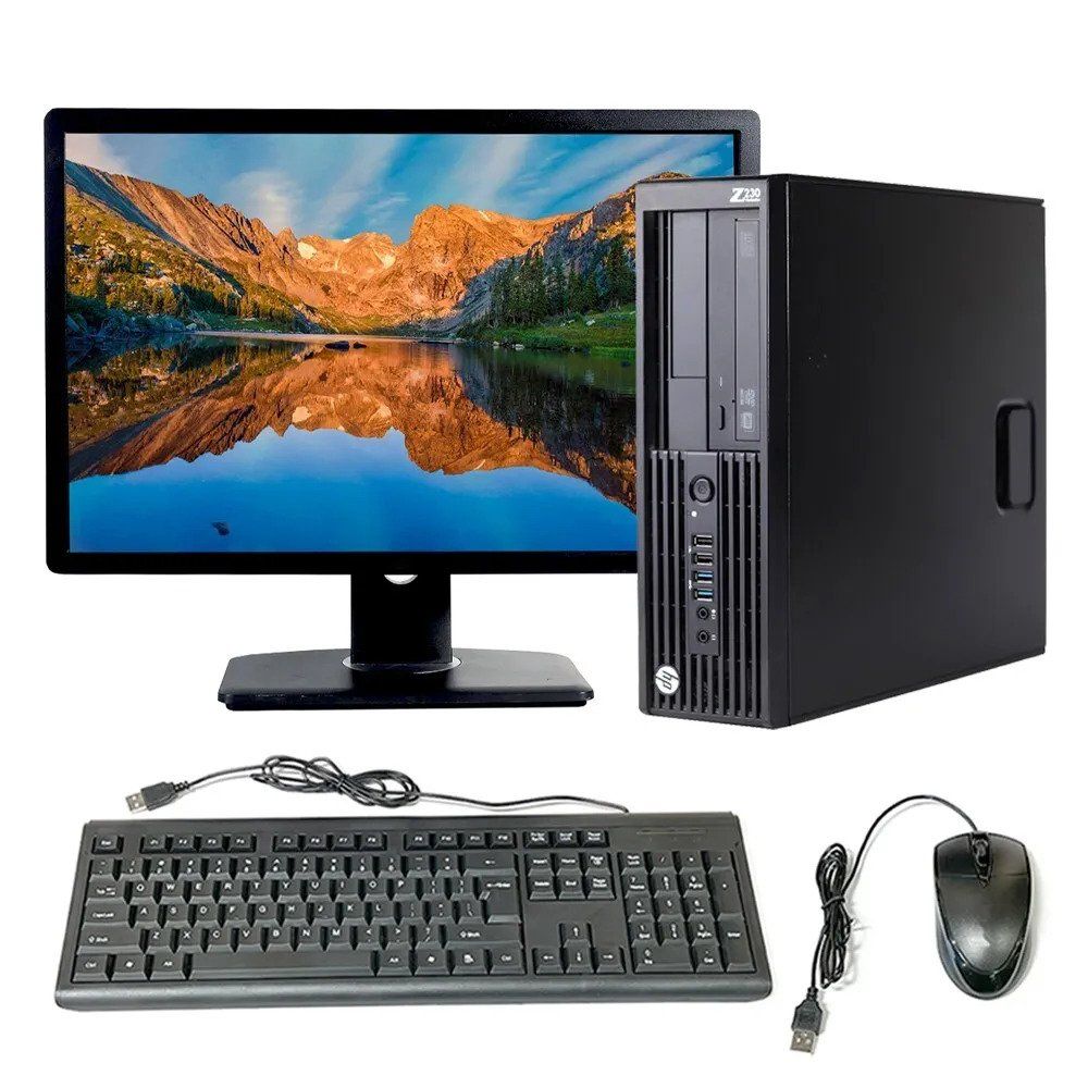 Full set HP 19'' Monitor,key board + mouse Refurbished HP z210 workstation  (SFF) Intel Core i5 4GB Ram 500GB HDD Desktop PC Windows 10 Pro Refurbished Desktop Mini Pc Refurbished Compute