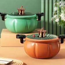 Induction Pumpkin Micro pressure cooker Hotpots Cookware pots for Gas Stove/electric induction , Electromagnetic furnace Explosion Proof Pressure with Sliding handle Fast Cooking Cookware