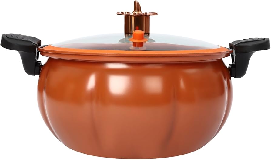 Induction Pumpkin Micro pressure cooker Hotpots Cookware pots for Gas Stove/electric induction , Electromagnetic furnace Explosion Proof Pressure with Sliding handle Fast Cooking Cookware