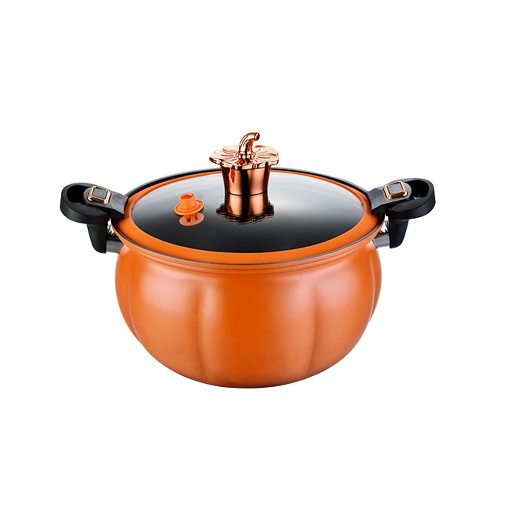 Induction Pumpkin Micro pressure cooker Hotpots Cookware pots for Gas Stove/electric induction , Electromagnetic furnace Explosion Proof Pressure with Sliding handle Fast Cooking Cookware