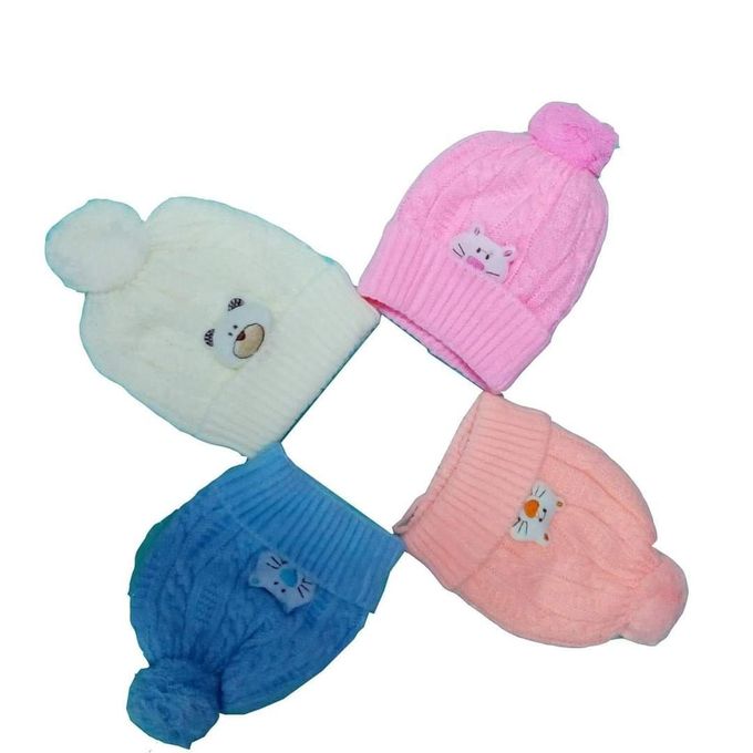 Fashion 4PCs Most Adorable Warm Knitted Baby Caps