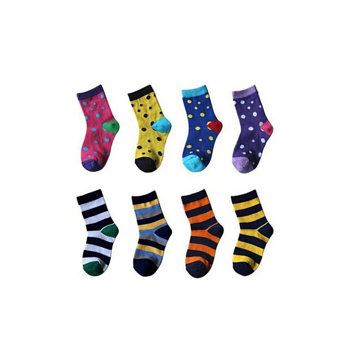 12PCs Happy Kids Socks - Multicolour