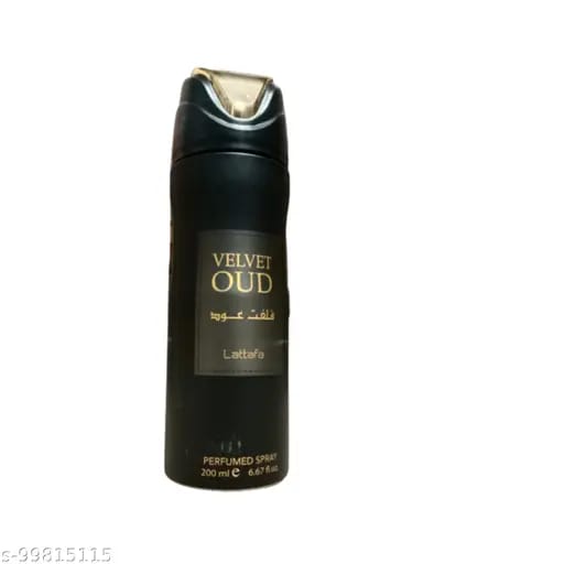 Lattafa Velvet Oud Perfumed Deodorant Body Spray 200ml. Original Perfumed Unisex Body Spray.