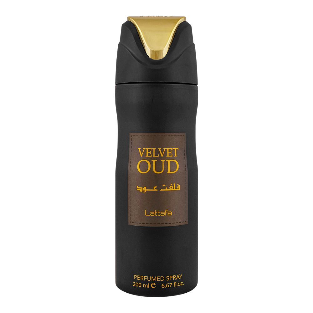 Lattafa Velvet Oud Perfumed Deodorant Body Spray 200ml. Original Perfumed Unisex Body Spray.