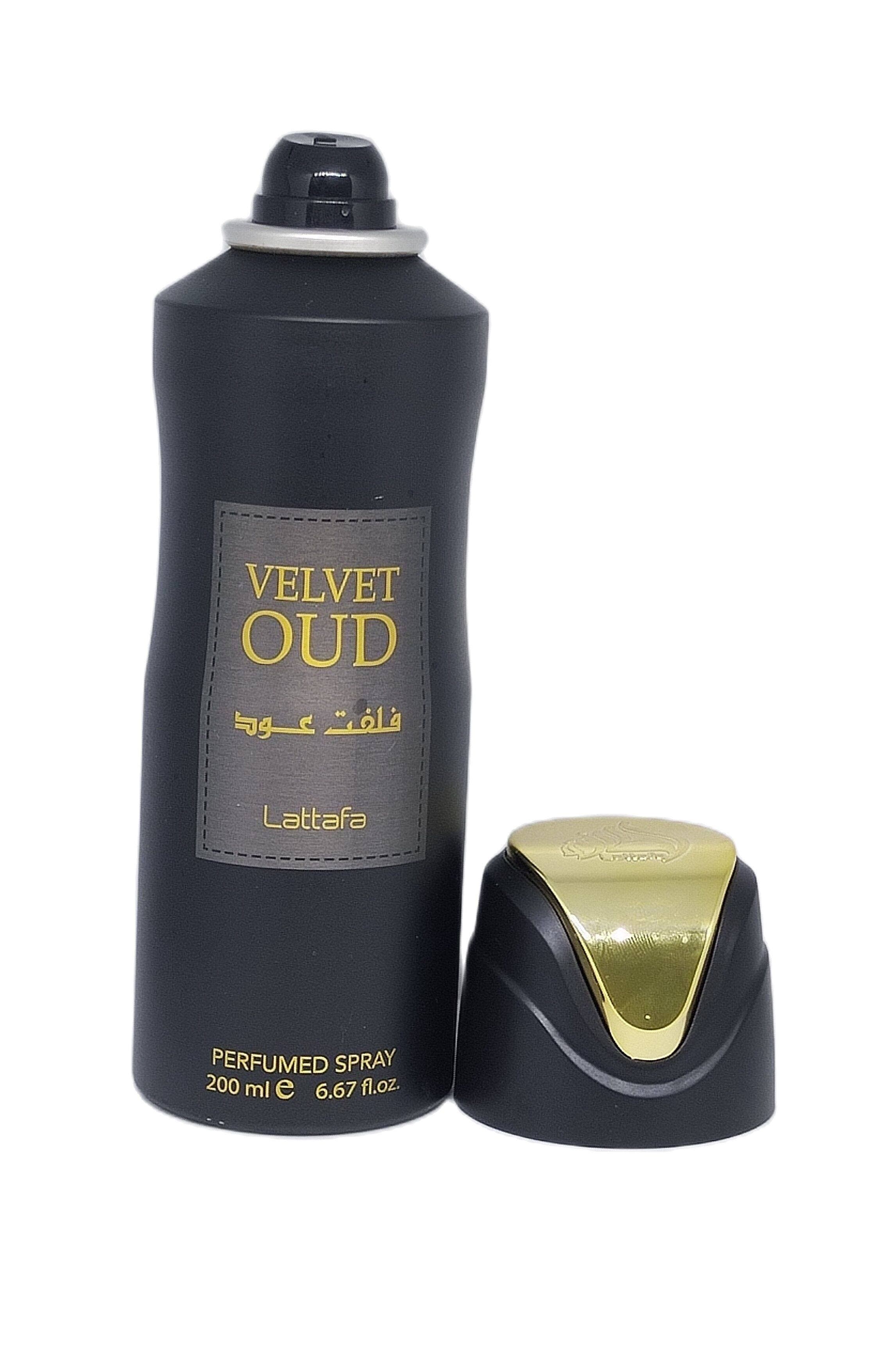Lattafa Velvet Oud Perfumed Deodorant Body Spray 200ml. Original Perfumed Unisex Body Spray.