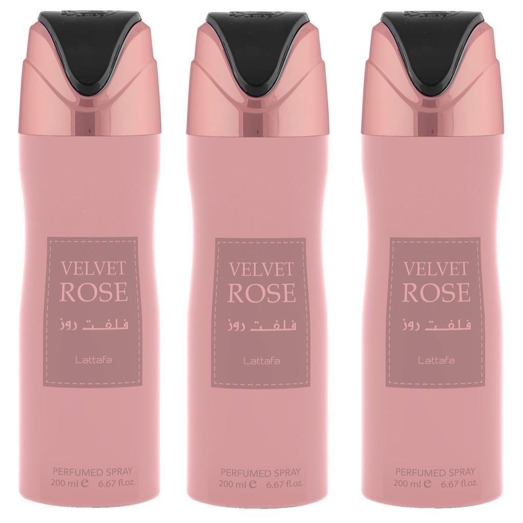 Lattafa Velvet Rose Deodorant Body Spray 200ml Corporal Perfumado for Women Original Romantic Scent Profile Women Body Spray