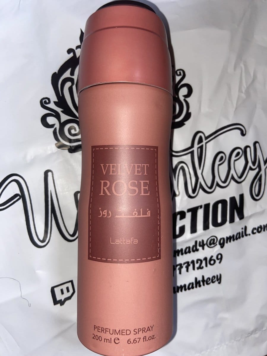Lattafa Velvet Rose Deodorant Body Spray 200ml Corporal Perfumado for Women Original Romantic Scent Profile Women Body Spray