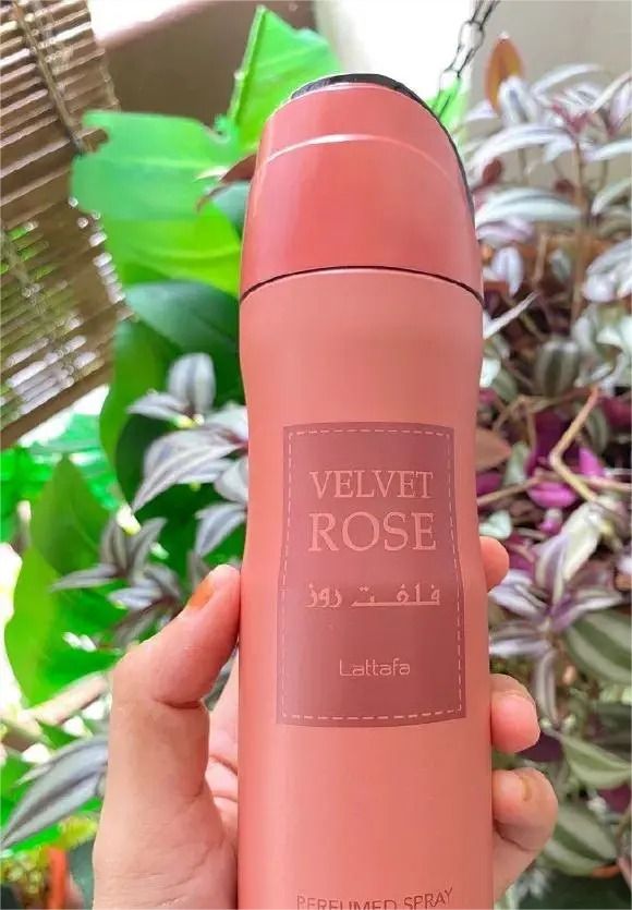 Lattafa Velvet Rose Deodorant Body Spray 200ml Corporal Perfumado for Women Original Romantic Scent Profile Women Body Spray