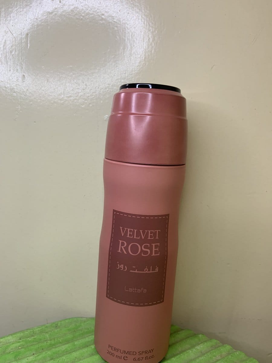 Lattafa Velvet Rose Deodorant Body Spray 200ml Corporal Perfumado for Women Original Romantic Scent Profile Women Body Spray