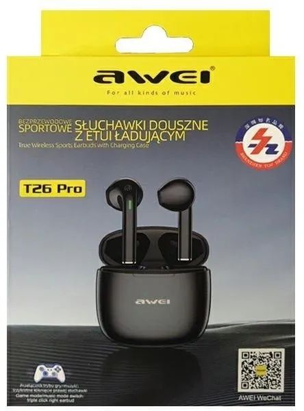 New Arrival Awei T26 Pro Earphone Promotion Bluetooth Earpods TWS Sports Earbuds V5.3 Wireless Headphones With Mic HIFI HD Sound Bluetooth Earphones In ear Headphones Headset For Gamer Sport Ear Phone