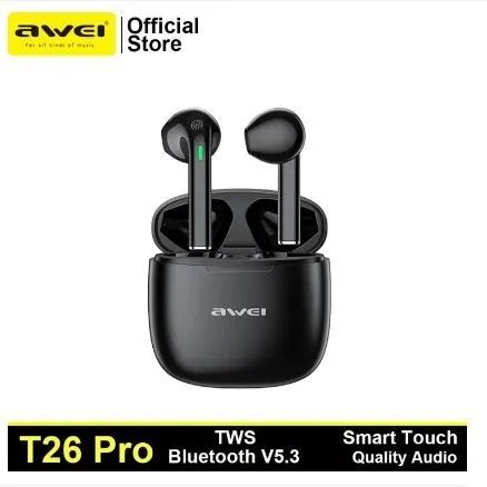 New Arrival Awei T26 Pro Earphone Promotion Bluetooth Earpods TWS Sports Earbuds V5.3 Wireless Headphones With Mic HIFI HD Sound Bluetooth Earphones In ear Headphones Headset For Gamer Sport Ear Phone