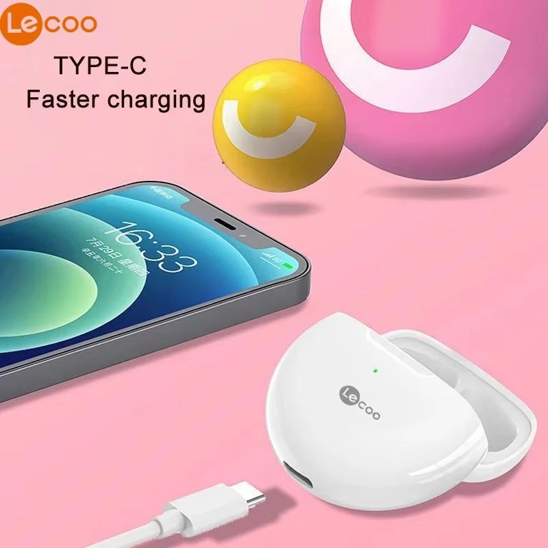 Lenovo Lecoo EW305 TWS Earphone Earpods Wireless Earbuds Bluetooth Earphones Bt5.3 Charging Case TWS Earpods Deep Bass Touch Airbuds Long Battery Life Gaming Headset sports Bluetooth Headphones