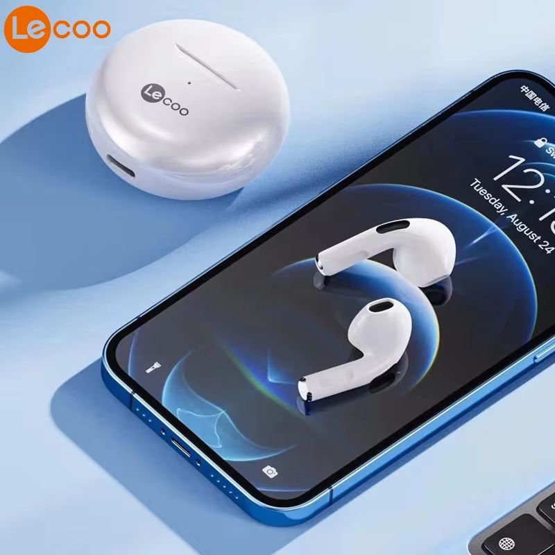 Lenovo Lecoo EW305 TWS Earphone Earpods Wireless Earbuds Bluetooth Earphones Bt5.3 Charging Case TWS Earpods Deep Bass Touch Airbuds Long Battery Life Gaming Headset sports Bluetooth Headphones