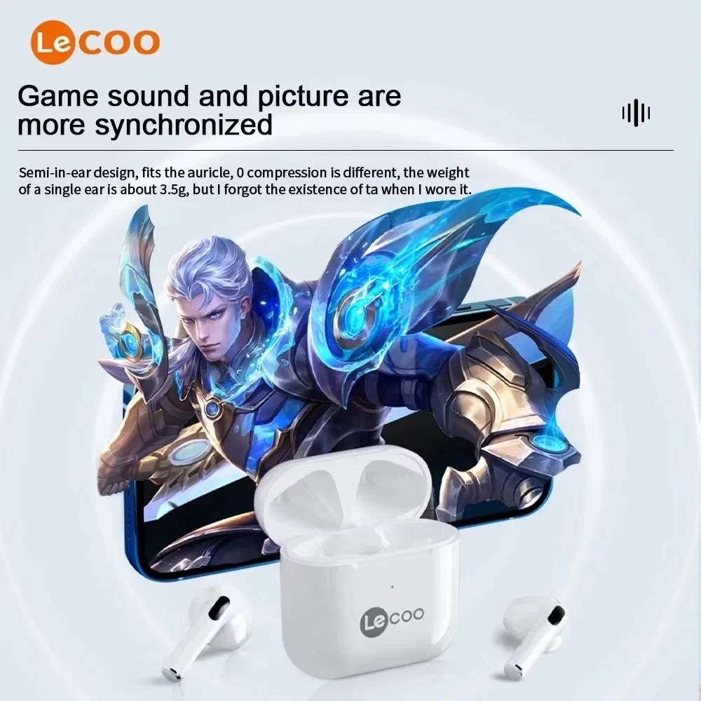 Lenovo Lecoo EW310 TWS Earphone Earpods Wireless Earbuds Bluetooth Earphones Bt5.3 Charging Case Deep Bass Touch Airbuds Long Battery Life Gaming Headset sports Bluetooth Headphones
﻿