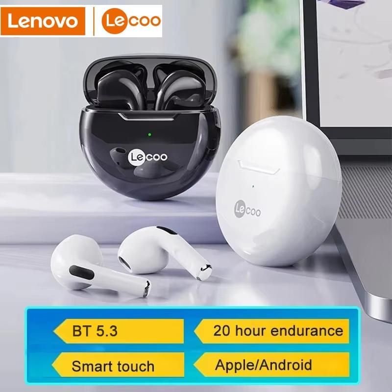 Lenovo Lecoo EW305 TWS Earphone Earpods Wireless Earbuds Bluetooth Earphones Bt5.3 Charging Case TWS Earpods Deep Bass Touch Airbuds Long Battery Life Gaming Headset sports Bluetooth Headphones