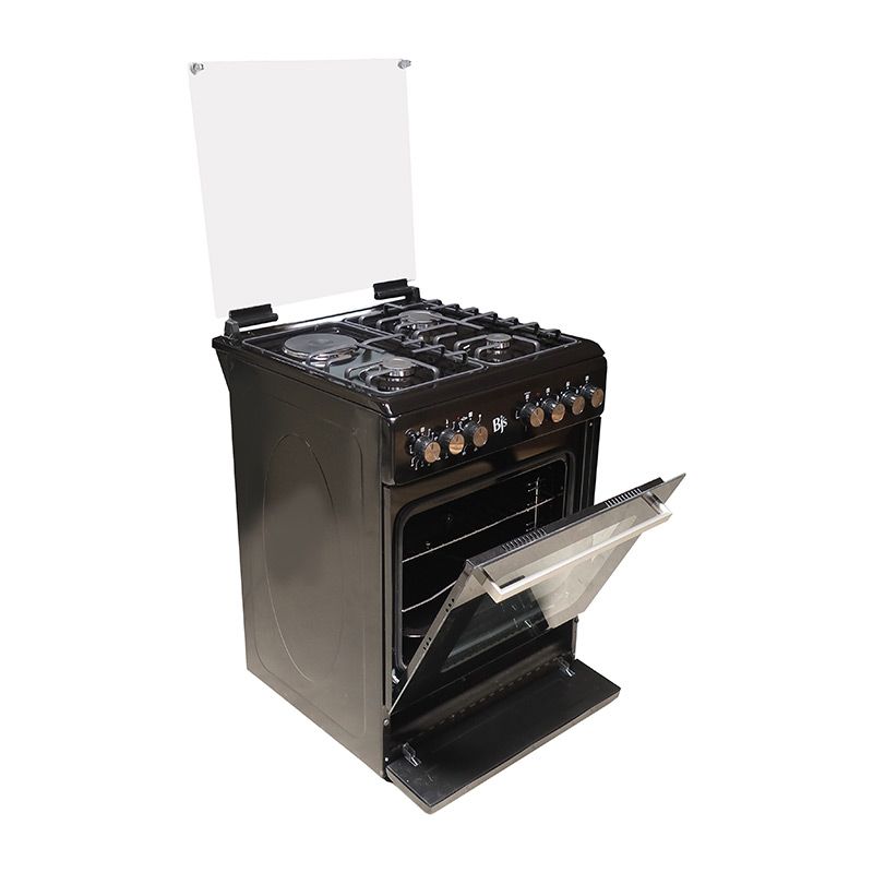 BJ's Free Standing 60x60 Cooker  3 Gas+ 1 Hotplate  ELEGANT I-6011T Turbo Fan  Oven 60L Capacity 1 Year Warranty