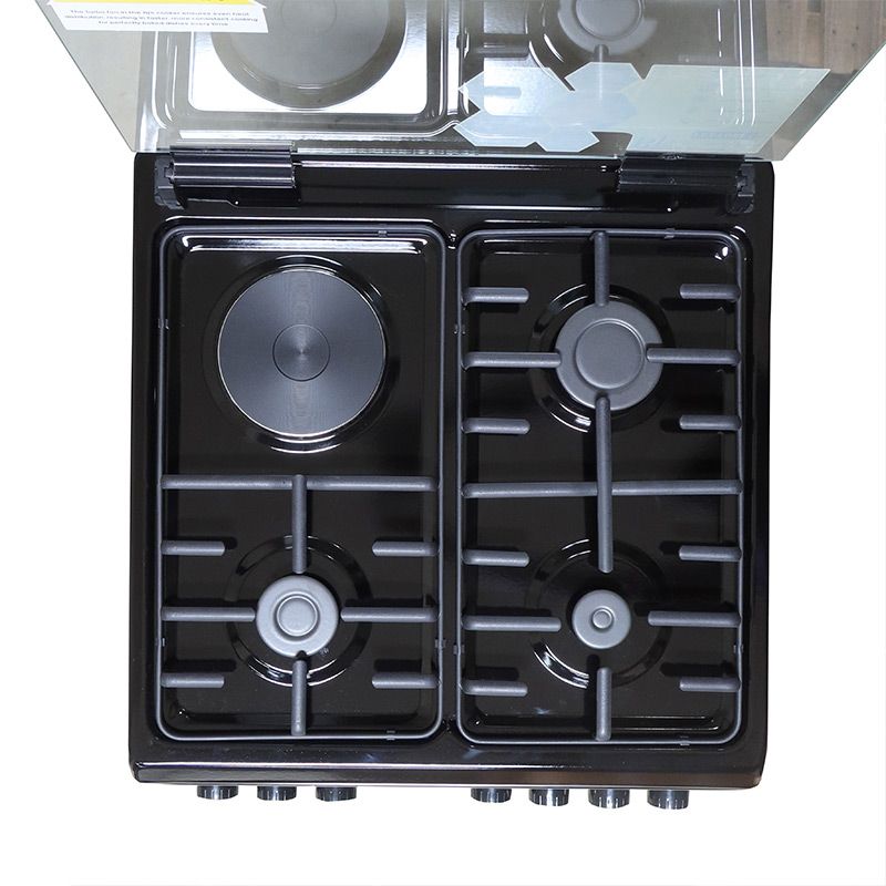 BJ's Free Standing 60x60 Cooker  3 Gas+ 1 Hotplate  ELEGANT I-6011T Turbo Fan  Oven 60L Capacity 1 Year Warranty