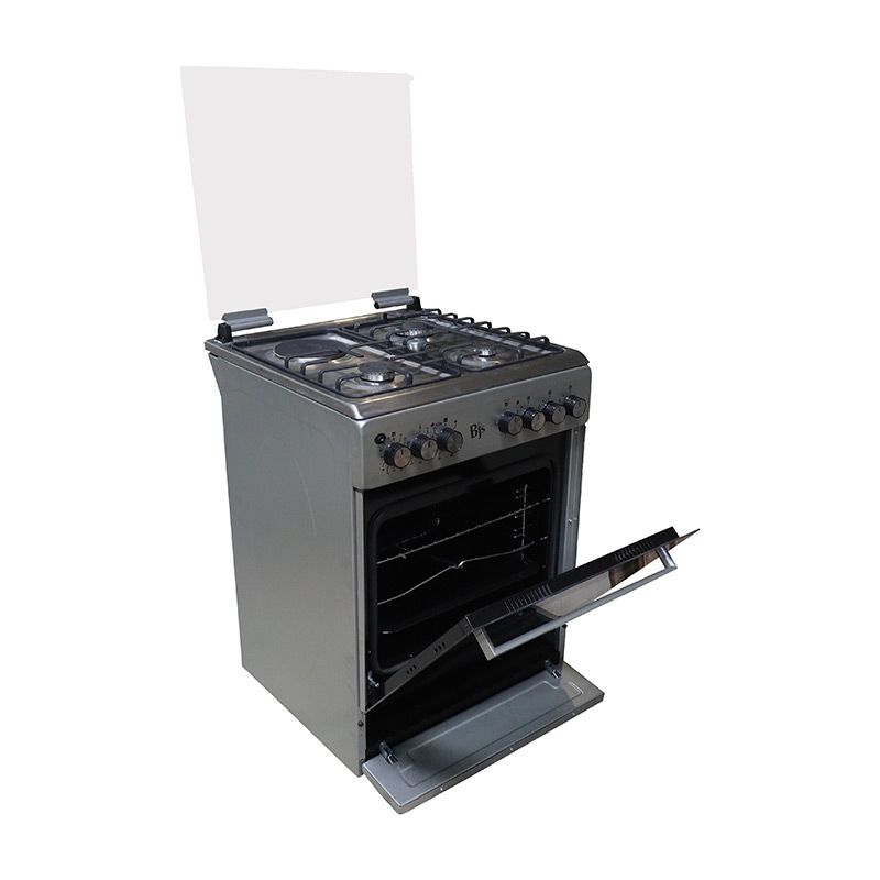 BJ's Free Standing 60x60 Cooker  3 Gas+ 1 Hotplate  ELEGANT I-6011T Turbo Fan  Oven 60L Capacity 1 Year Warranty