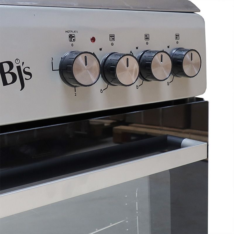 BJ's Free Standing 60x60 Cooker  3 Gas+ 1 Hotplate  ELEGANT I-6011T Turbo Fan  Oven 60L Capacity 1 Year Warranty