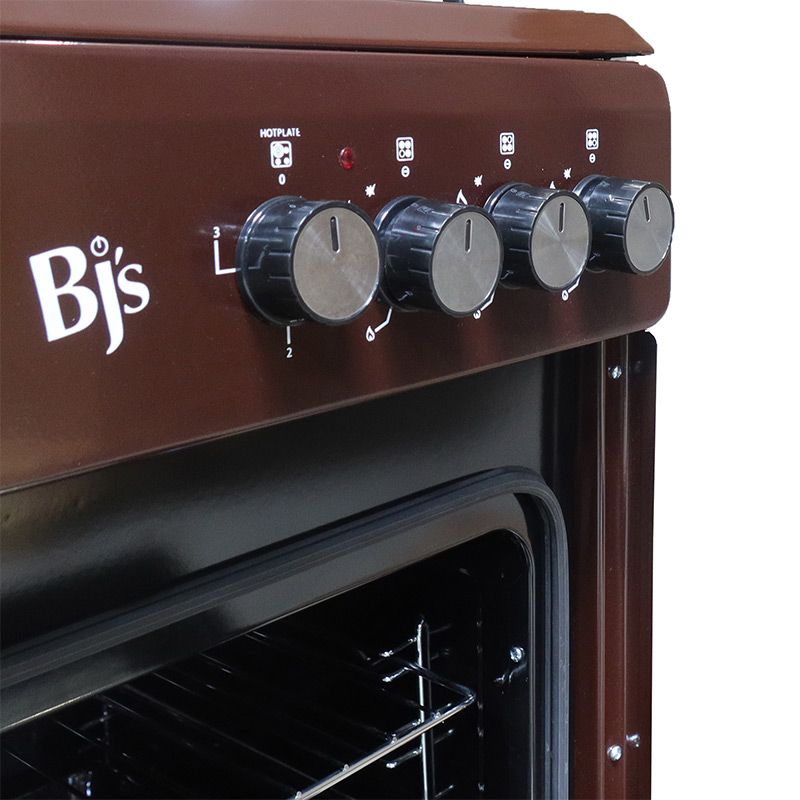 BJ's Free Standing 60x60 Cooker  3 Gas+ 1 Hotplate  ELEGANT I-6011T Turbo Fan  Oven 60L Capacity 1 Year Warranty