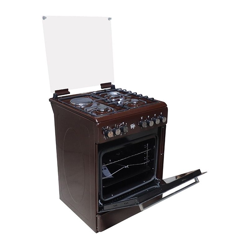 BJ's Free Standing 60x60 Cooker  3 Gas+ 1 Hotplate  ELEGANT I-6011T Turbo Fan  Oven 60L Capacity 1 Year Warranty